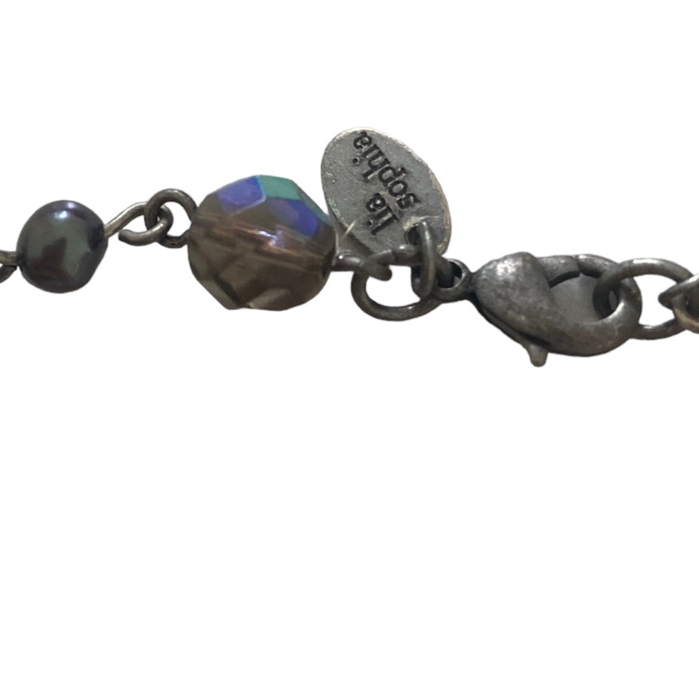 Is Sophia rare labradorite pearls and glass necklace pendant genuine gemstones - Picture 6 of 9